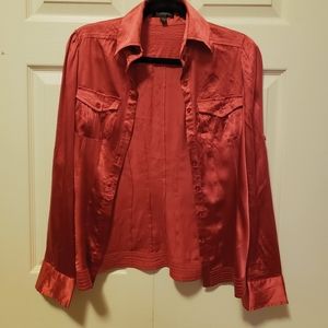 Bebe wine red silk shirt